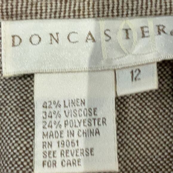 Doncaster Linen-Blend Midi Skirt Women’s 12 Neutral Beige Classic Career NWT - Picture 3 of 6